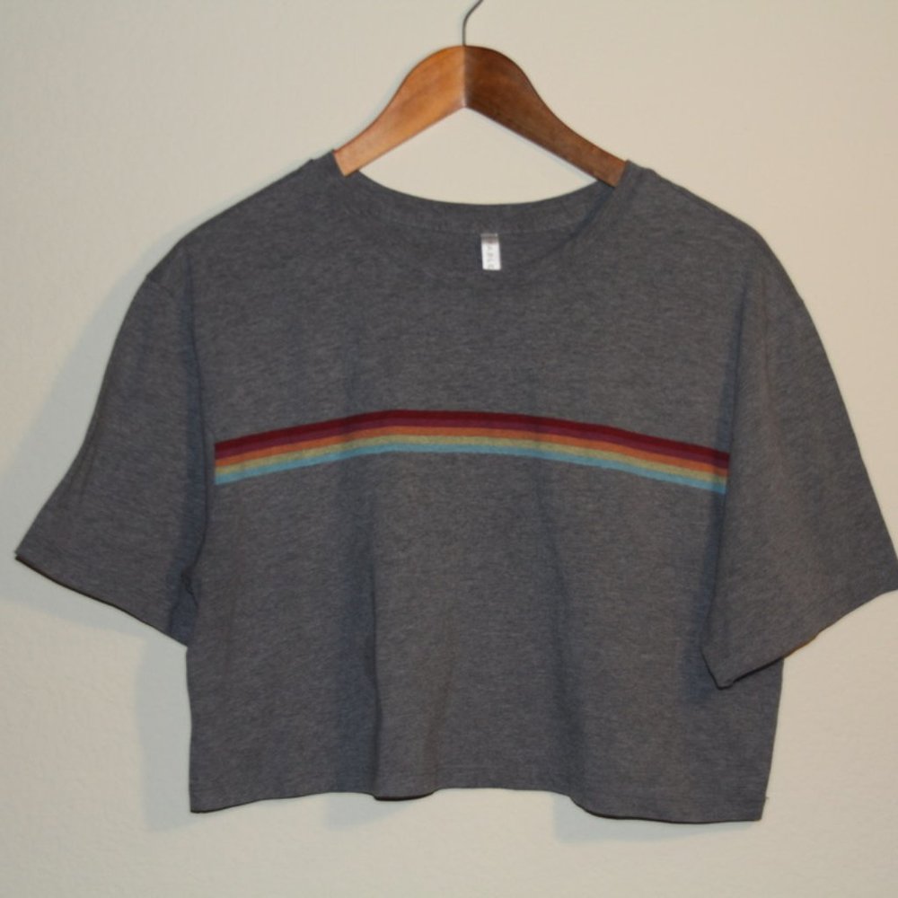 Fabletics Rainbow Boxy Crop Tee